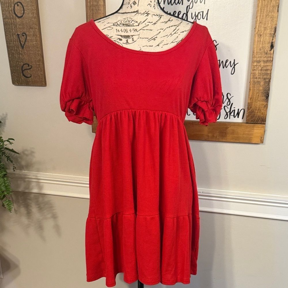 Trixxi Vibrant Red Knit Dress